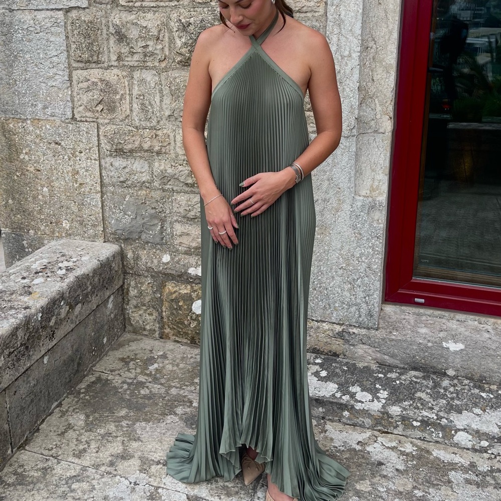 L'IDEE Gown in Moss Green - Black Tie Wedding Gown/ Evening Gown worn ONCE.